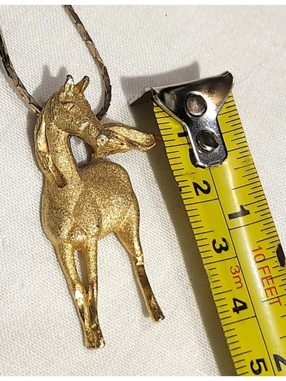 Vintage Gold Tone Horse Pendant Necklace Delicate Chain  Elegant Equestrian Desi - Picture 8 of 8